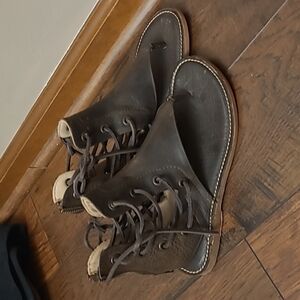 Baske California sz 7.5 leather brown lace sandals new SH157